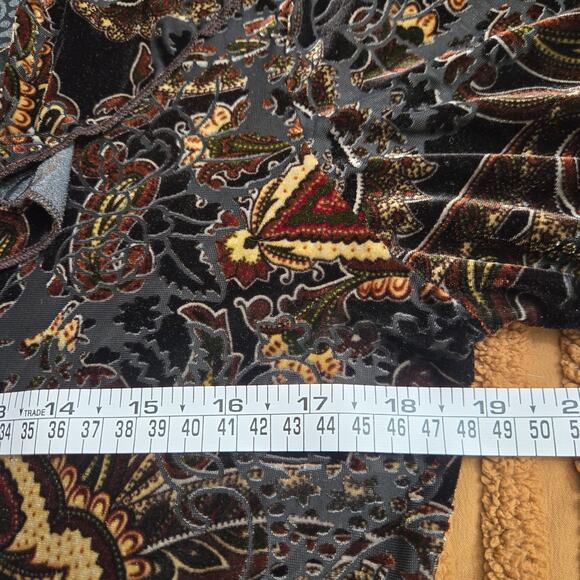 Carole Little Womens Vtg Y2K Whimsigoth Velvet Burnout Sheer Paisley Ruffle M - Picture 9 of 10